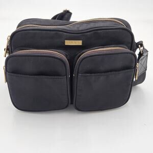 ET DAY Mikkelsen Black Nylon Crossbody Bag Logo Strap Utility Chic Gorpcore